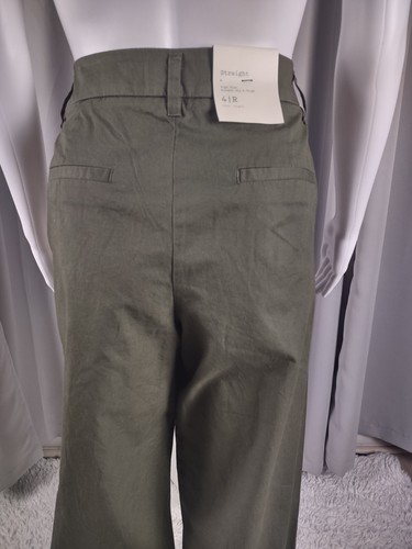 A New Day Women' 100% Cotton High Rise Relaxed Hip Olive Chino Pants Sz 12 (NWT) - Picture 4 of 11