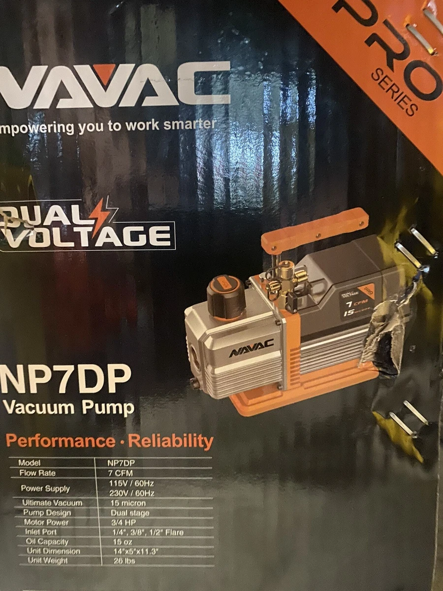 NAVAC NP7DP2 Vacuum Pump, CFM, 15 Micron (A2L, R32, 43 OFF