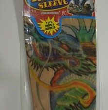 NEW Fake Temporary Tattoo Sleeve Full Arm Dragon Cover Slip on Reusable/Washable