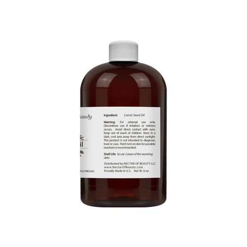 Carrot seed oil 100% pure unrefined cold pressed carrier oil 8 oz hair skin face - Picture 2 of 7