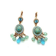 Mariana Earrings Glamorous Dangling Blues Austrian Crystals My Treasures Coll.
