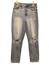 American Eagle Stretch Curvy Mom Jeans Ripped Distressed Size 10 Long"
