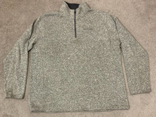 Eddie Bauer 1/4 Zip Pullover Fleece Lined Sweater Men  s Gray Size XXL Flaws