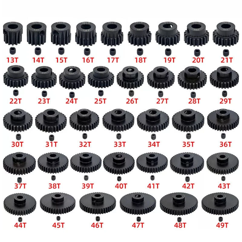 M/1 8mm 13T 14T 15T 16T 17T 18T 19T- 49T Pinion Motor Gearbox for 1/5 1/6 RC Car - Image 2 of 4