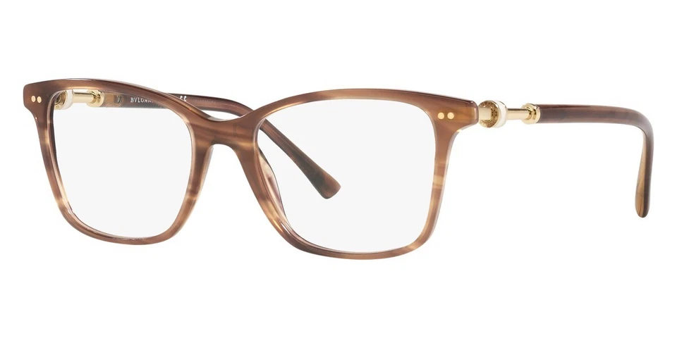 BVLGARI Eyeglasses BV4203 5240 Striped Brown Frame W/ Clear Demo Lens