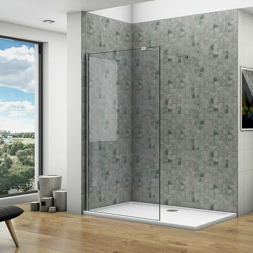 8mm NANO Walk In Wet Room Shower Enclosure Glass Screen & Optional Flipper Panel - Picture 5 of 62