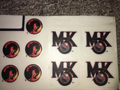 Set Of Mortal Kombat 3 MK3 Stickers Decals Arcade Graphics Original Midway