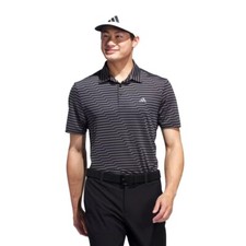 Size XL- Adidas Men's Ultimate365 Mesh Print Golf Polo, Black/Grey Five.