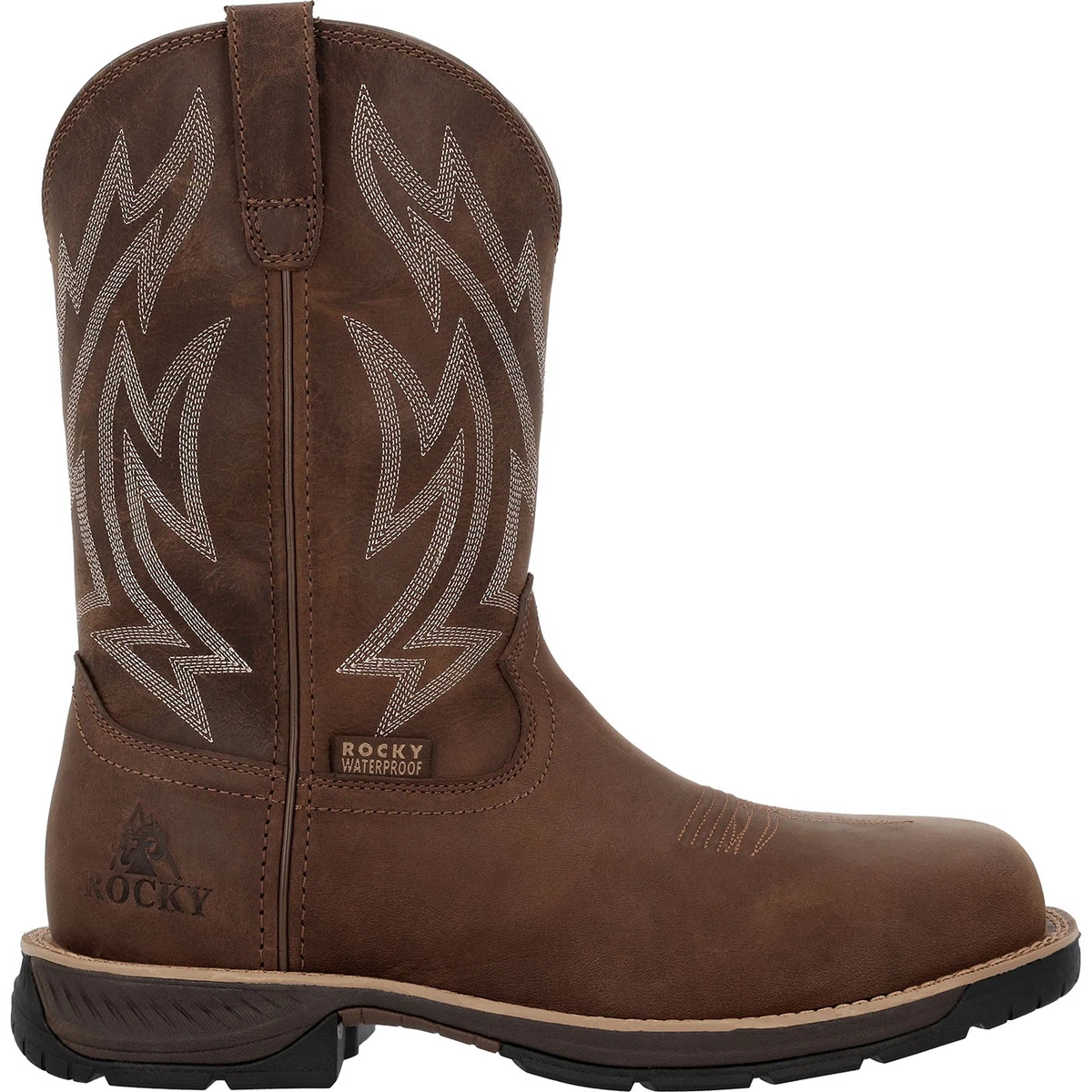 Rocky Men\'s Size 9M Rider Lacer Waterproof Gaucho Crazyhorse Brown Leather Boots Rocky Men main image 3