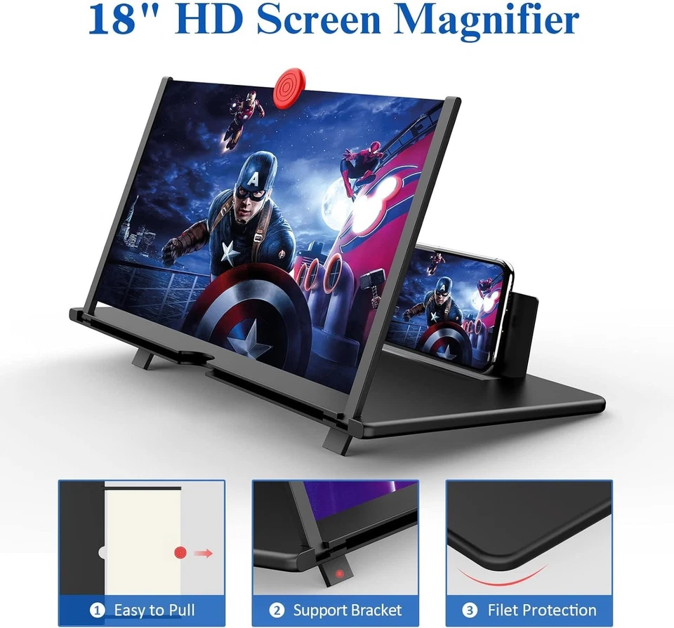 Cell Phone Screen Magnifier 3D HD 18 Inch Foldable Visual Enhancer for Smartp... - Image 3 of 4