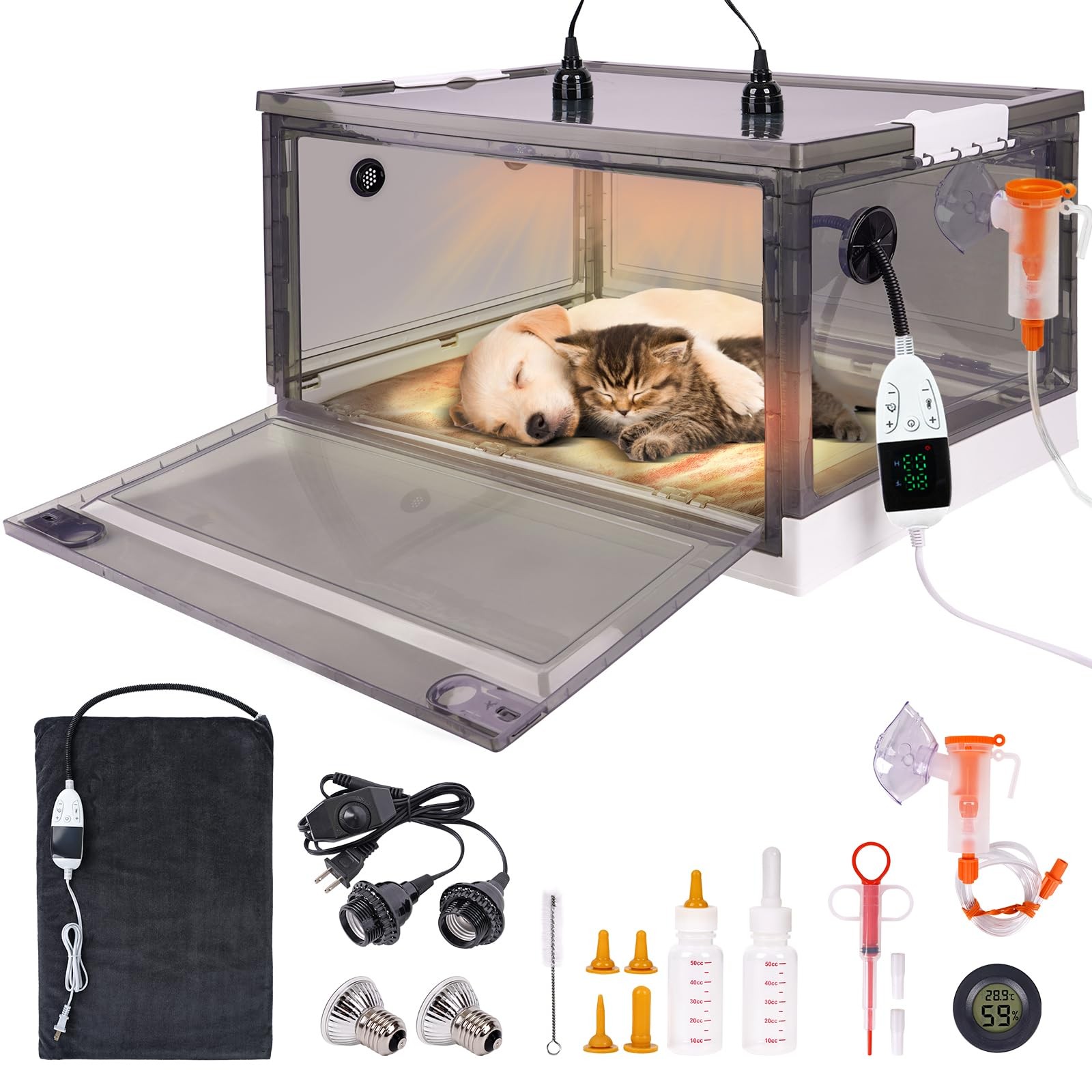 Puppy Incubator with Heating and Oxygenator, Incubator for P