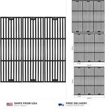 Uniflasy Porcelain Cast Iron Grill Cooking Grates for Chargriller 5050, 3001,...