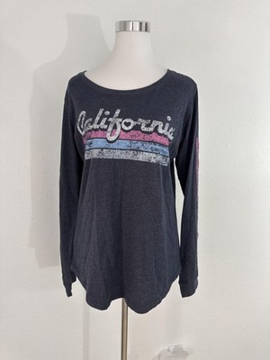 California Shirt Womens Small Navy Heather Long Sleeve State of Mine Graphic