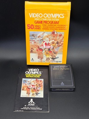 Video Olympics (Atari 2600, 1978,CX2621) Game Cartridge, Manual, Box CIB VG