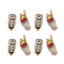 8Pcs 4mm Amplifier Speaker Terminal Binding Post Banana Plug Socket Connector