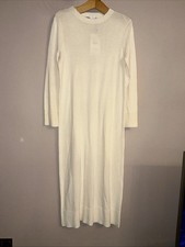 New Zara Cream Fine Knit Midi Dress - Size Small 