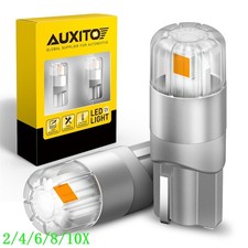 AUXITO 168 194 192 2825 T10 LED Side Marker Light Bulb Amber Error Free 2/10x