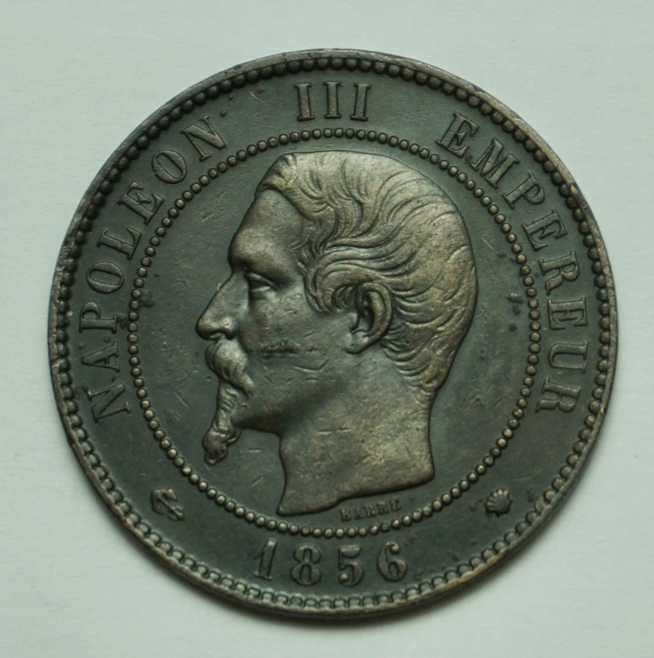 NAPOLEON III EMPEREUR - 10 Centimes 1856 MA, Marseille, Monnaie en Bronze - Photo 2/4