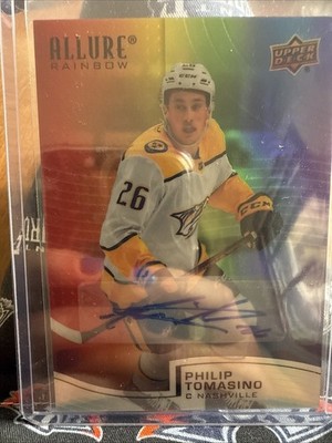2021-22 Upper Deck Allure #R-7 Philip Tomasino Full Rainbow Auto Predators