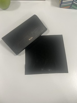 Max Mara Hard Eyeglass Case and Cloth Black with Logo