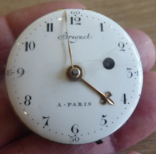BREGUET PARIS MAKER  ANTIQUE GENTS FUSEE  POCKET WATCH MOVEMENT , WORKING
