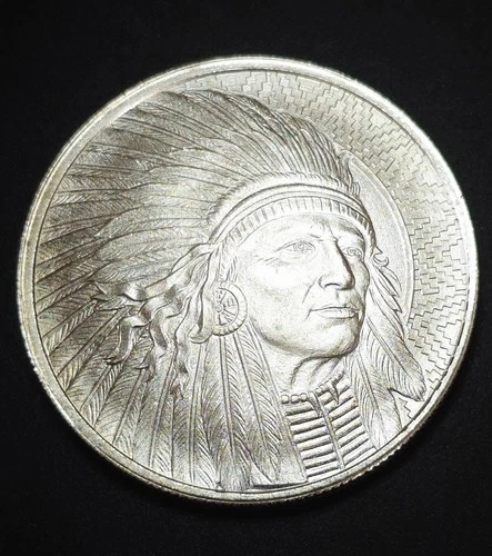 ONE OUNCE .999 SILVER  INDIAN HEAD OBVERSE BUFFALO REVERSE COIN UNCIRCULATED