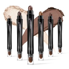 6PCS Eyeshadow Stick Makeup Sets,Dark Brown Shimmer Eyeshaow Pencil, Long Lastin
