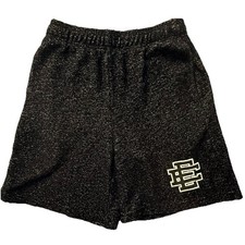 Eric Emanuel Shorts Small Black Speckled Boucle Fleece EE Logo Made in USA