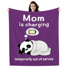 Funny Mom Charging Soft Flannel Throw Blanket Birthday Gift 50x60"