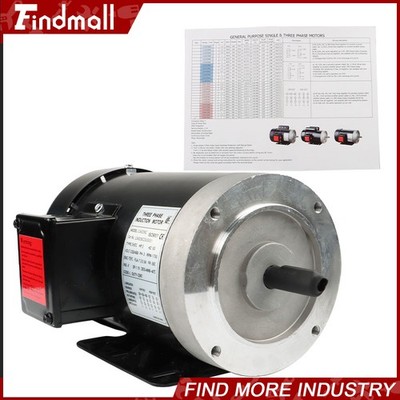 2HP 3-Phase Motor 56C Frame 1800RPM TEFC 230/460V General Electric Motor