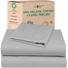 Twin XL Sheet Sets - Soft 100 Organic Cotton Sheets with Deep Pockets, Crisp...