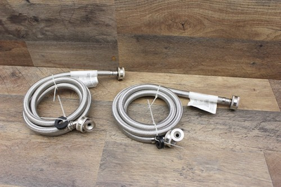 #ad 2 Washing Machine Hoses 5 FT with Elbow Braided Stainless Steel Washer Hoses $14.97