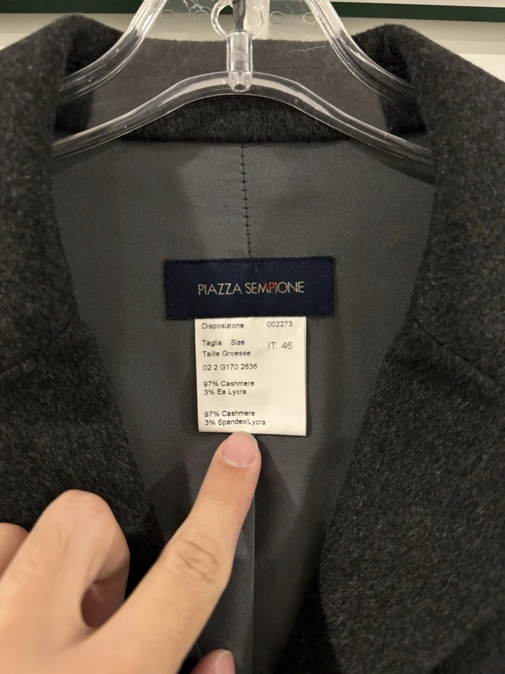 Piazza Sempione Grey Cashmere Women’s Jacket Size 12 New With Tags - Image 3 of 4