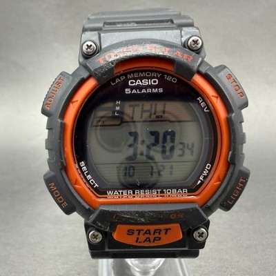 Casio STL-S100H Watch Men 45mm Digital Gray Tone Alarm Chrono Solar Works