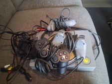 Sony PlayStation 1 PS1 Console And Controllers and memory card