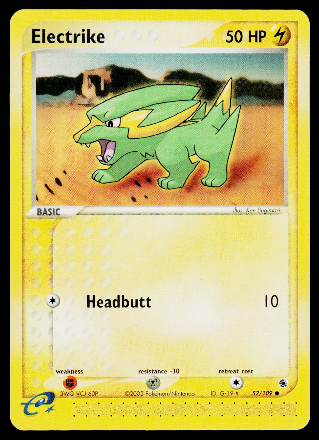 Pokemon Electrike Ruby and Sapphire 52/109 NM