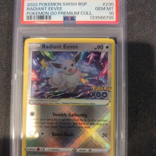 2022 RADIANT EEVEE PROMO POKEMON GO PREMIUM COLLECTION POKEMON PSA 10 #SWSH230