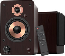 100W Hifi Active Bookshelf Speakers with Bluetooth, 4'' Aluminum Woofer, 12MM Wo