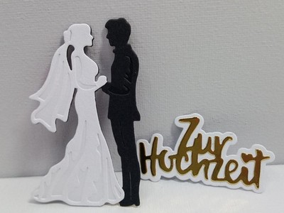 K362 Brautpaar Hochzeit Ehepaar Liebe Herz Stanzteile Kartenschmuck Scrapbooking