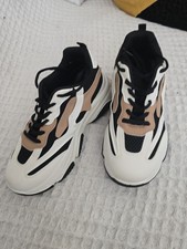 Black, White And Brown Chunky Trainers