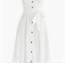 J. Crew White Classic Button Down   Sundress In Poplin Size 2