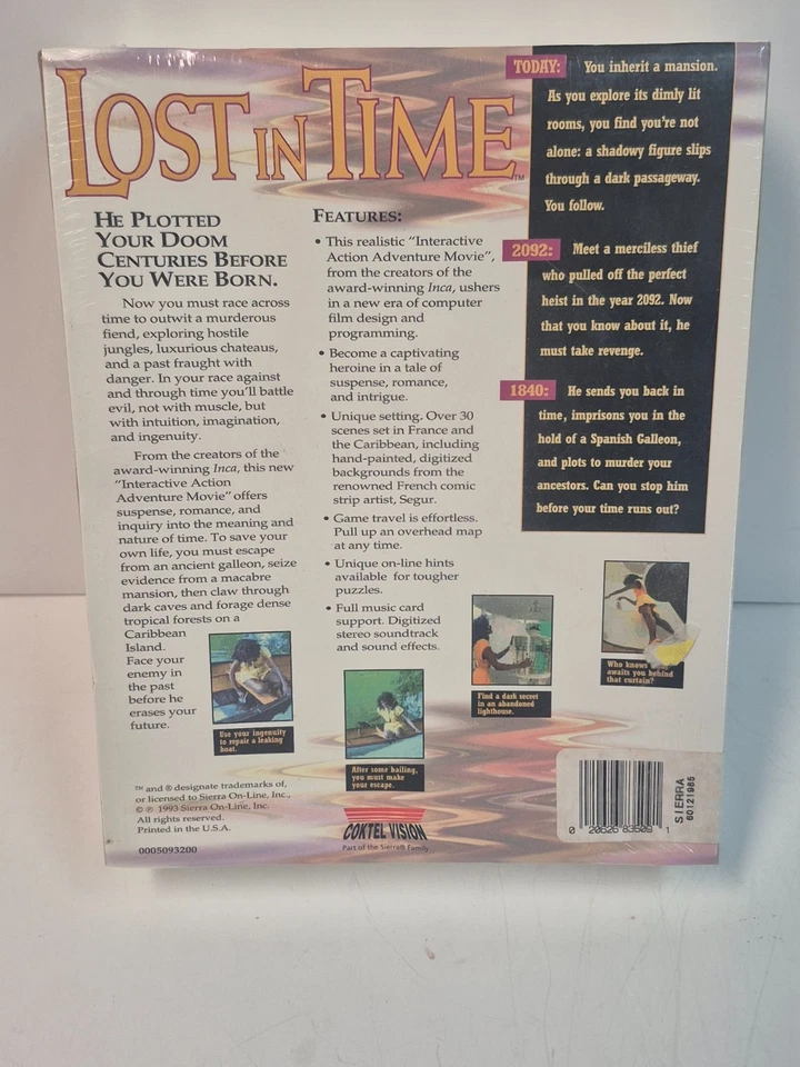 Lost in Time Sierra Coktel Vision MS-DOS CD Big Box PC 1993 Brand New Sealed - Image 2 of 3