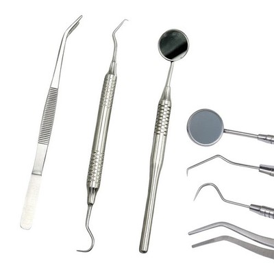 Basic Examination Dental Kit Set of 3 Hygiene Kit Mirror Explorer Tweezer Clean