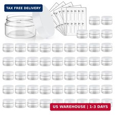 50 Pack 1 OZ Plastic Jars Clear Cosmetic Container with Lids  Round Makeup Jar