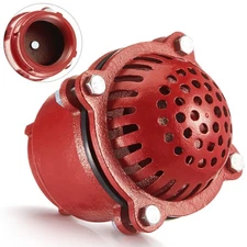 MorningRo Red 4 Inch Cast Iron Foot Valve Foot Valve for Water Service Only