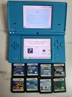 Blue Nintendo Dsi + Game Lot MINT DSI All Authentic Games