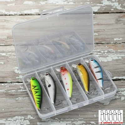BERNHSTEIN Wobbler Set für Zander / Raubfisch 5 tlg. inkl Box und 5 Snaps, 7,5 cm, 9 g