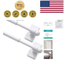 Magnetic Curtain Rods - Adjustable Length for Metal Doors, 16-28 Inches, 2 Pack