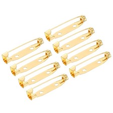 50Pcs Safety Bar Pins 30mm Brooch Clasp Pin Backs for ID Badges, Rose Gold