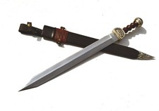 Handmade Nepalese-21" Viking Roman Gladius Sword Full Tang Carbon Steel Blade